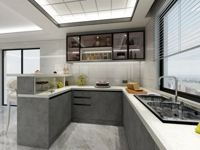 欧普厨卫4U型厨房橱柜装修效果图赏析